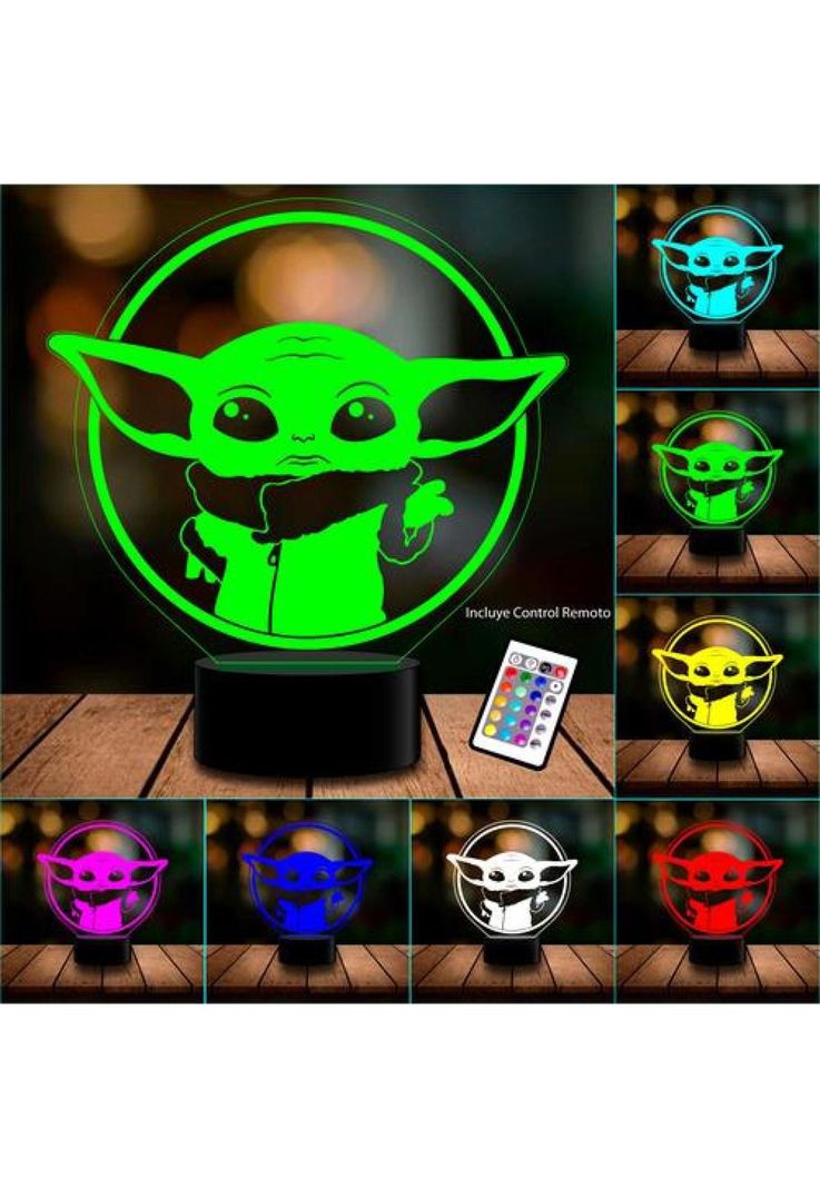 Lampara 3d Baby Yoda Star Wars C Remoto 16 Color-2
