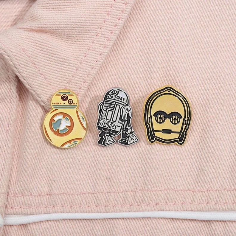 set pines broches Droides Star Wars C3PO R2D2 BB8-1