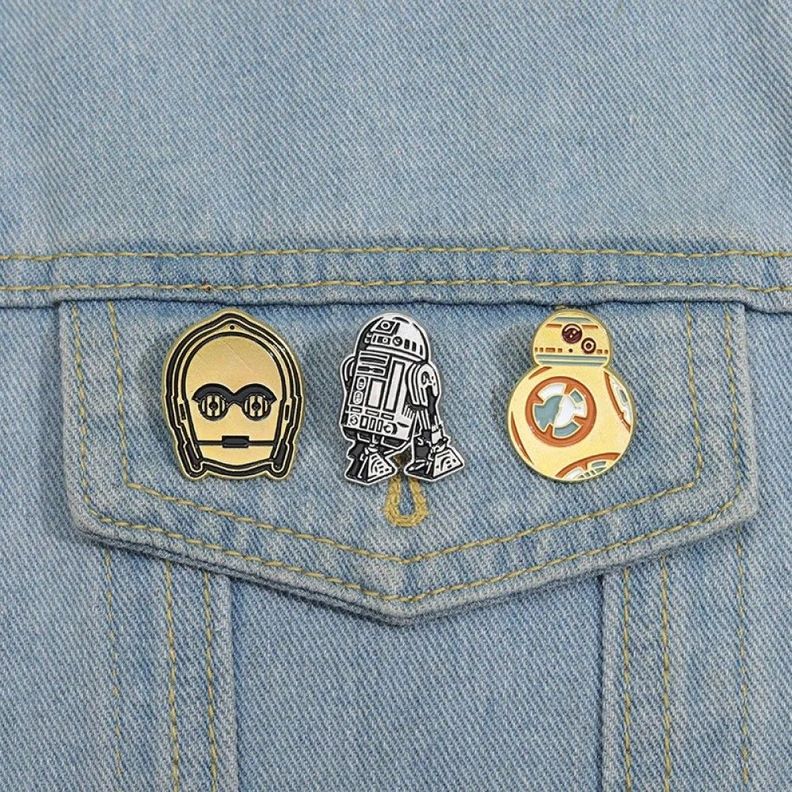 set pines broches Droides Star Wars C3PO R2D2 BB8-3