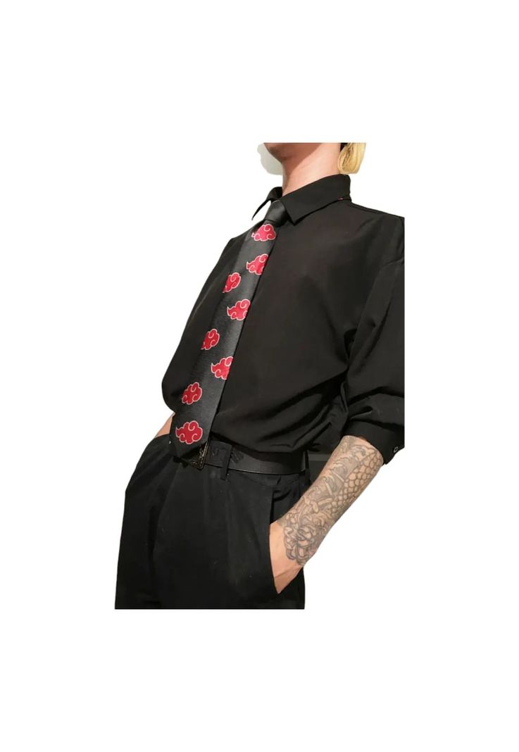 Corbata Corbata Akatsuki Naruto Cosplay-0