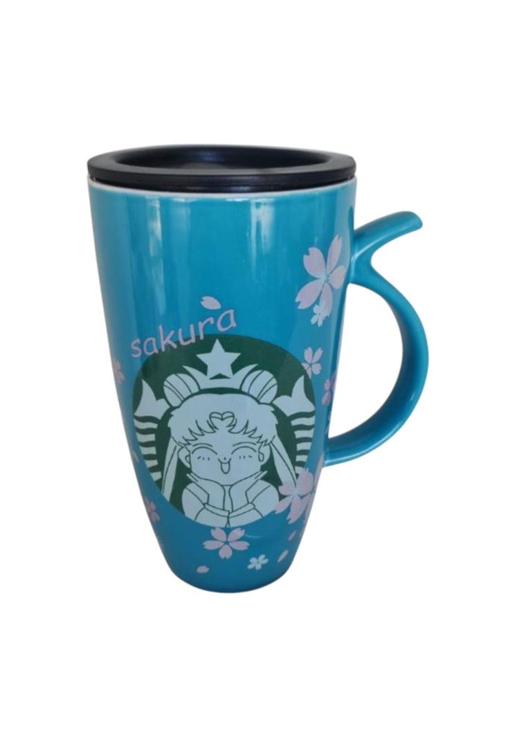Tazon Con Bombilla Y Cuchara Sailor Moon Flor Sakura-2