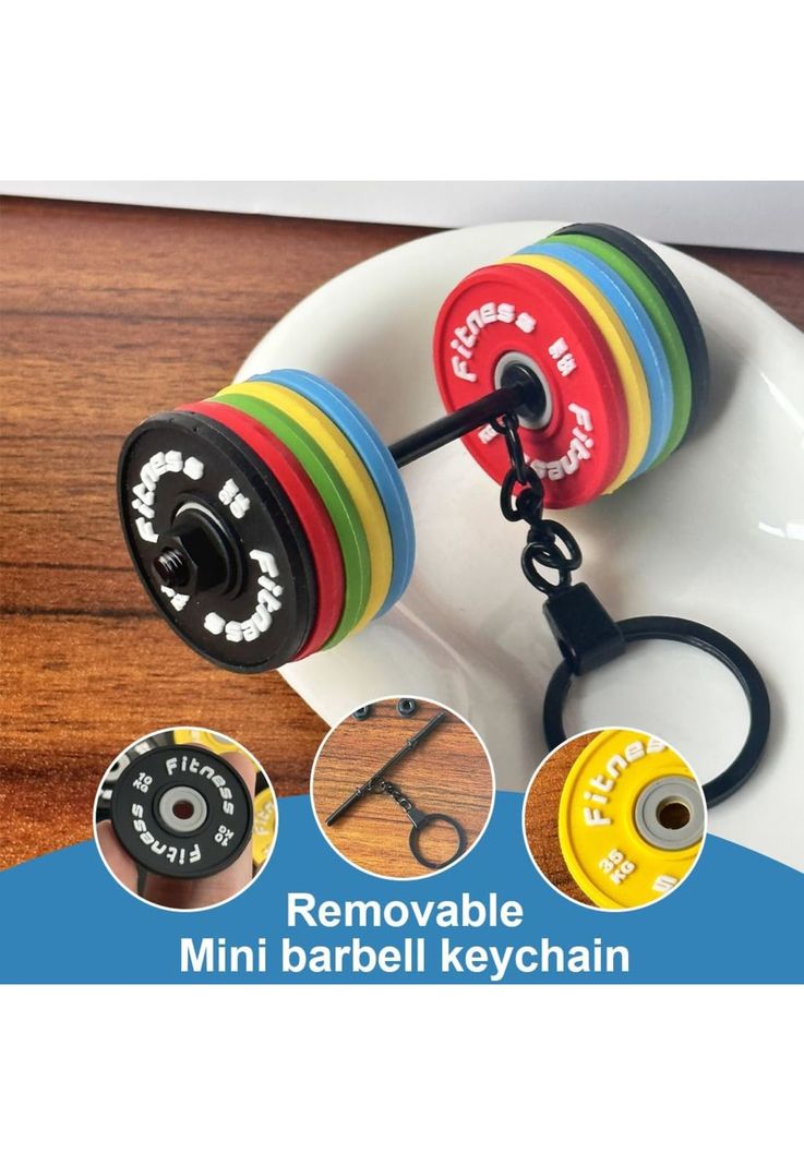 Llavero 3D barra con pesas discos desmontable crossfit GYM-2