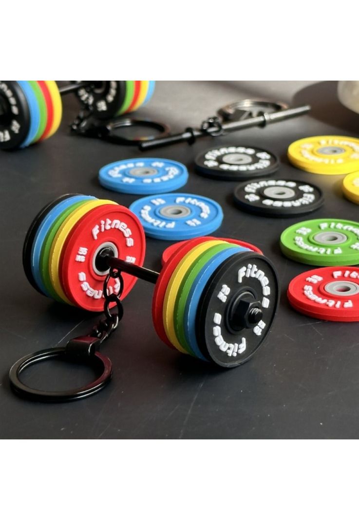 Llavero 3D barra con pesas discos desmontable crossfit GYM-5