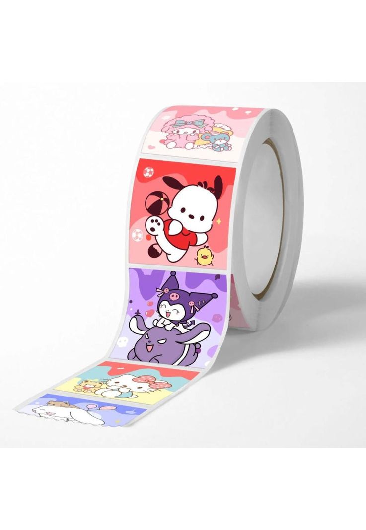 Rollo 500 U Sticker Kawaii Kuromi, Kitty, Melody Y Amigos-1