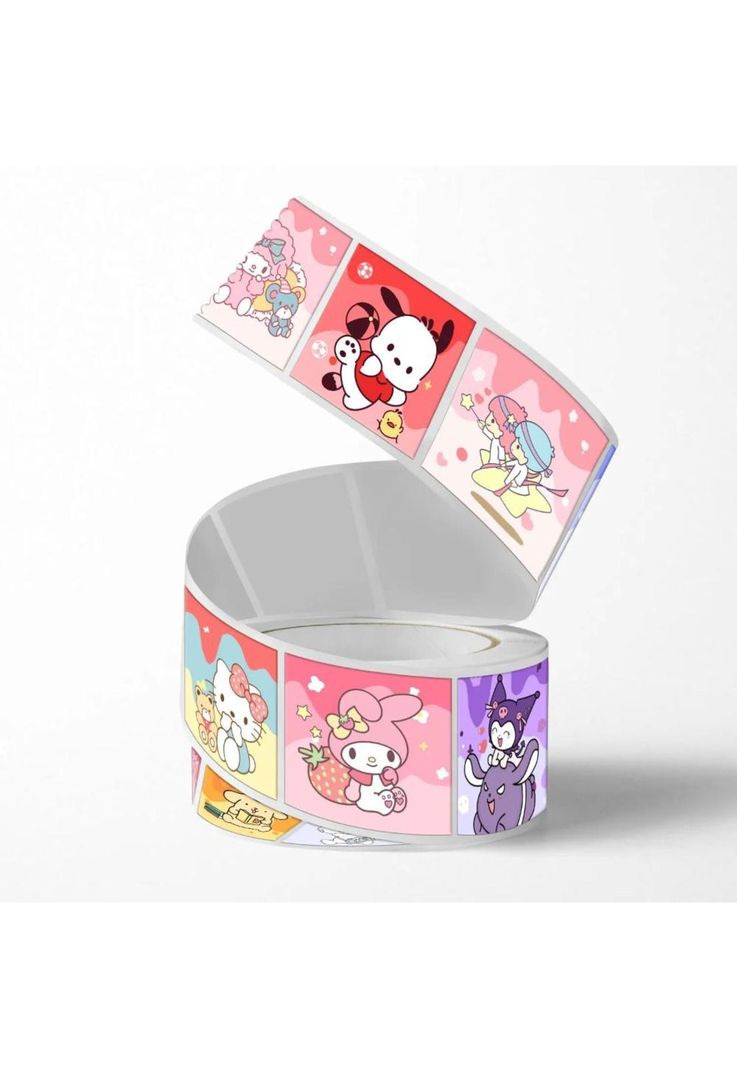 Rollo 500 U Sticker Kawaii Kuromi, Kitty, Melody Y Amigos-2