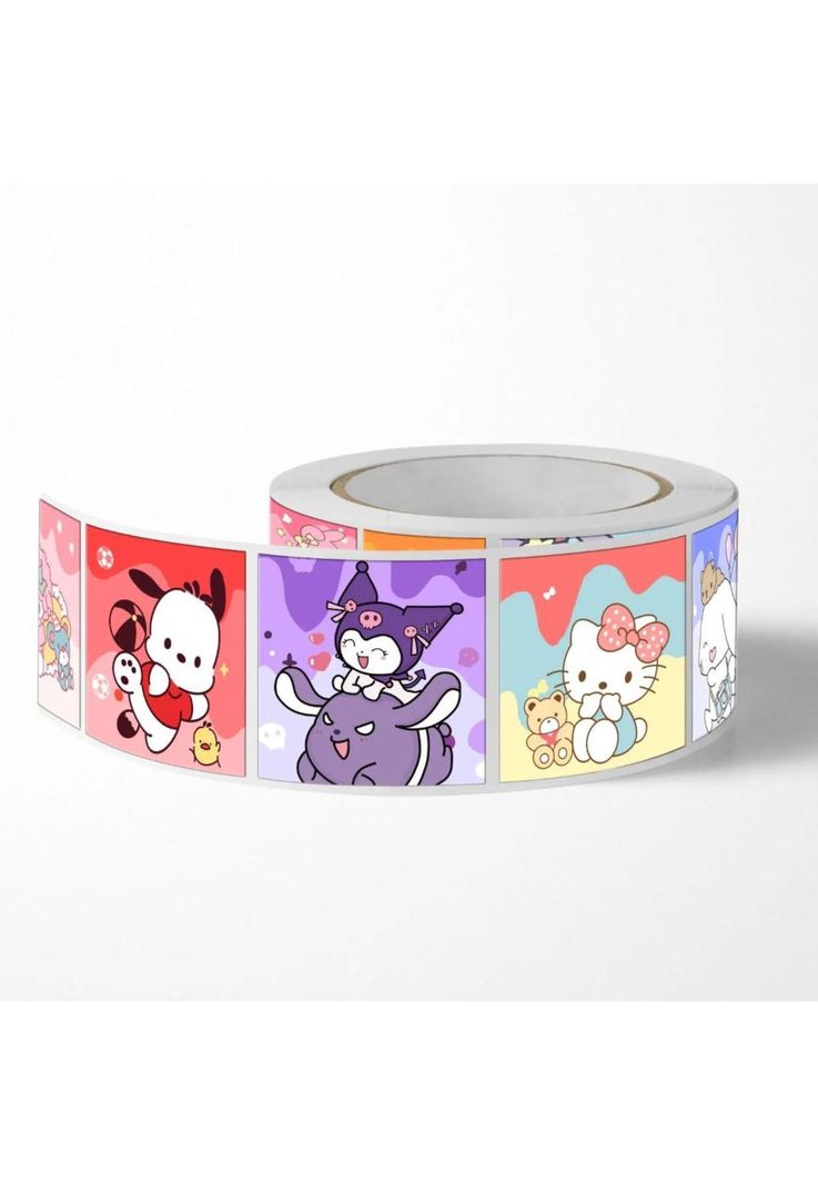 Rollo 500 U Sticker Kawaii Kuromi, Kitty, Melody Y Amigos-3