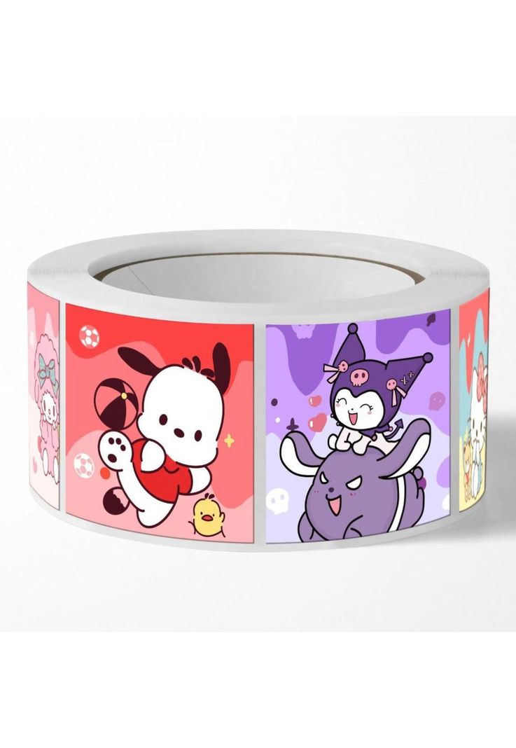 Rollo 500 U Sticker Kawaii Kuromi, Kitty, Melody Y Amigos-4