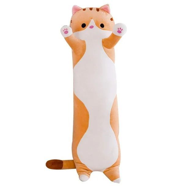 Peluche Almohada Alargado De Gato Para Niños Y Adultos-0
