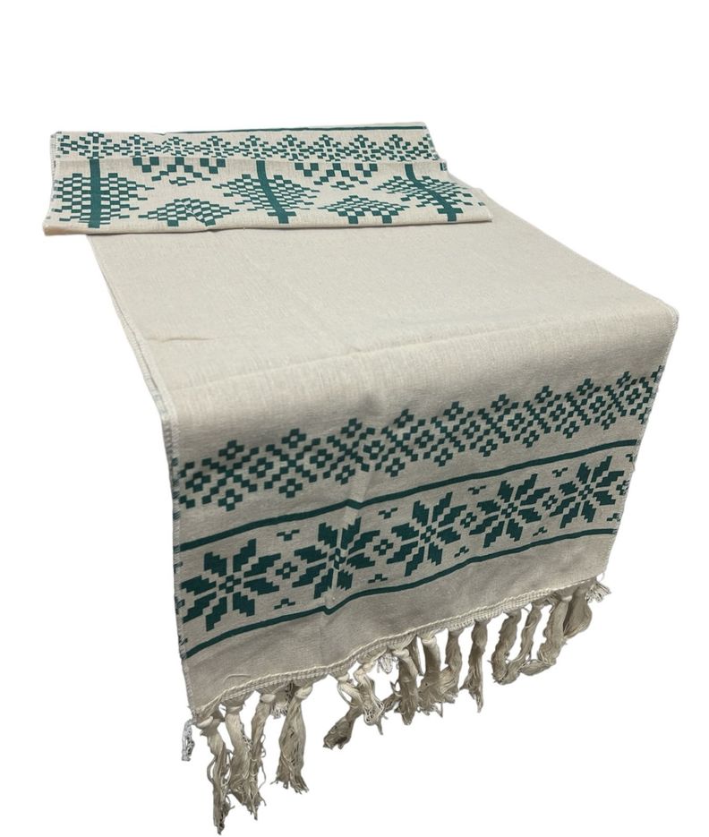Mantel Camino De Mesa Rectangular Lino Cuadros 180x37cm V-0