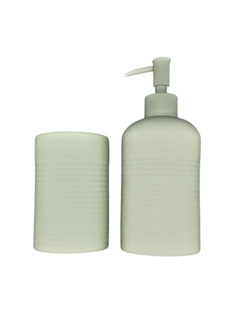 Set De Baño 2 Piezas Ceramica Jabon Porta Cepillo Vd-0