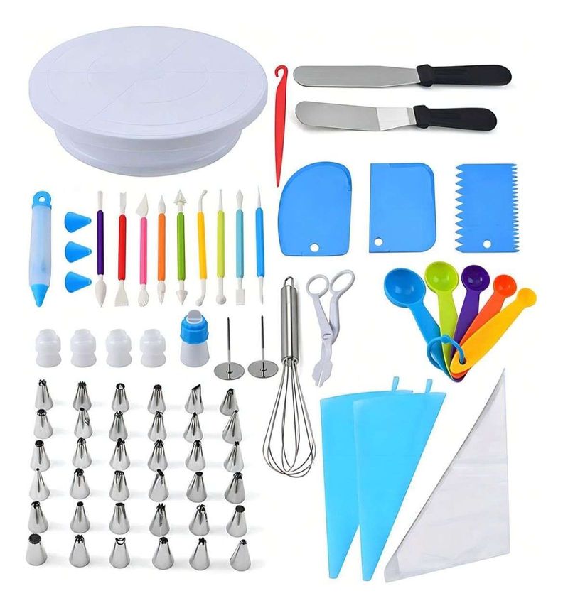Kit Pasteleria Repostería 66pcs Set Con Base Para Tortas-0