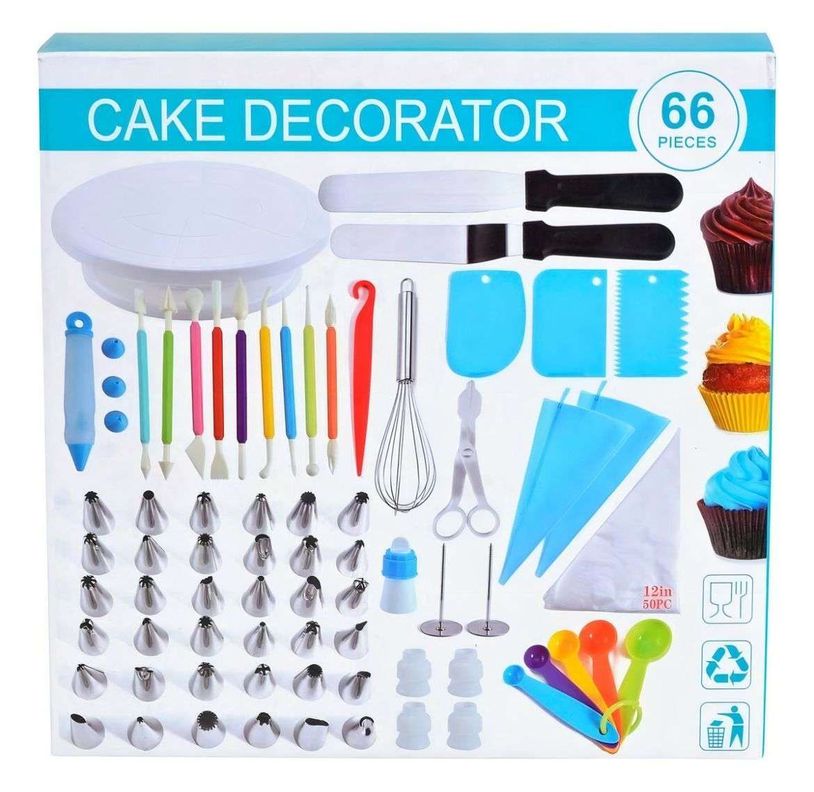 Kit Pasteleria Repostería 66pcs Set Con Base Para Tortas-1
