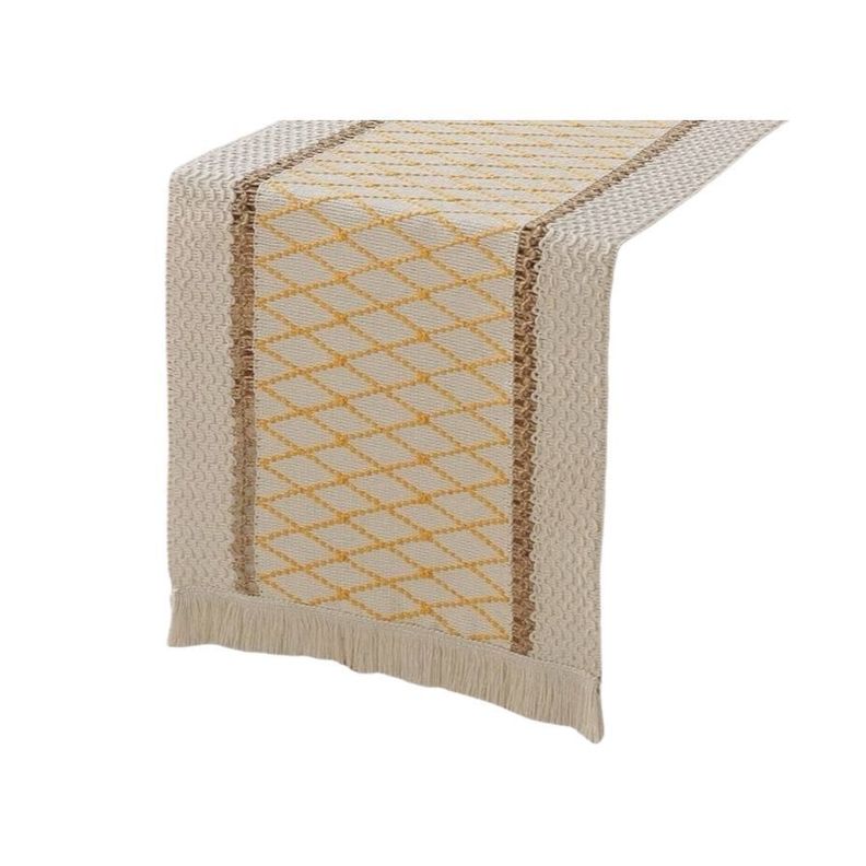 Mantel Camino De Mesa Rectangular Yute Malla 180x30cm M Amarillo