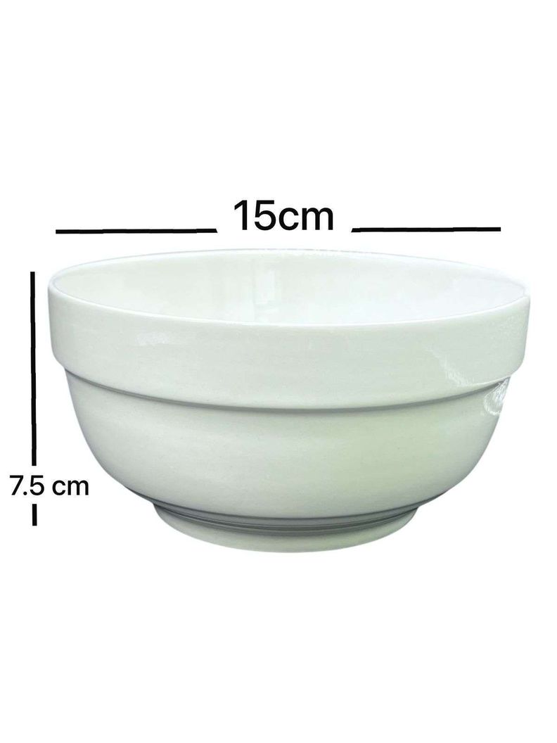 Pack 4 Bowl Platos Blanco Liso Clasico 7x15cm-1