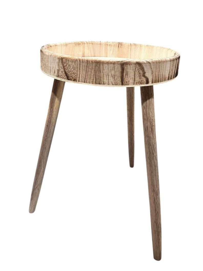 Mesa Lateral Auxiliar Mesa De Centro Beige 38cm-0
