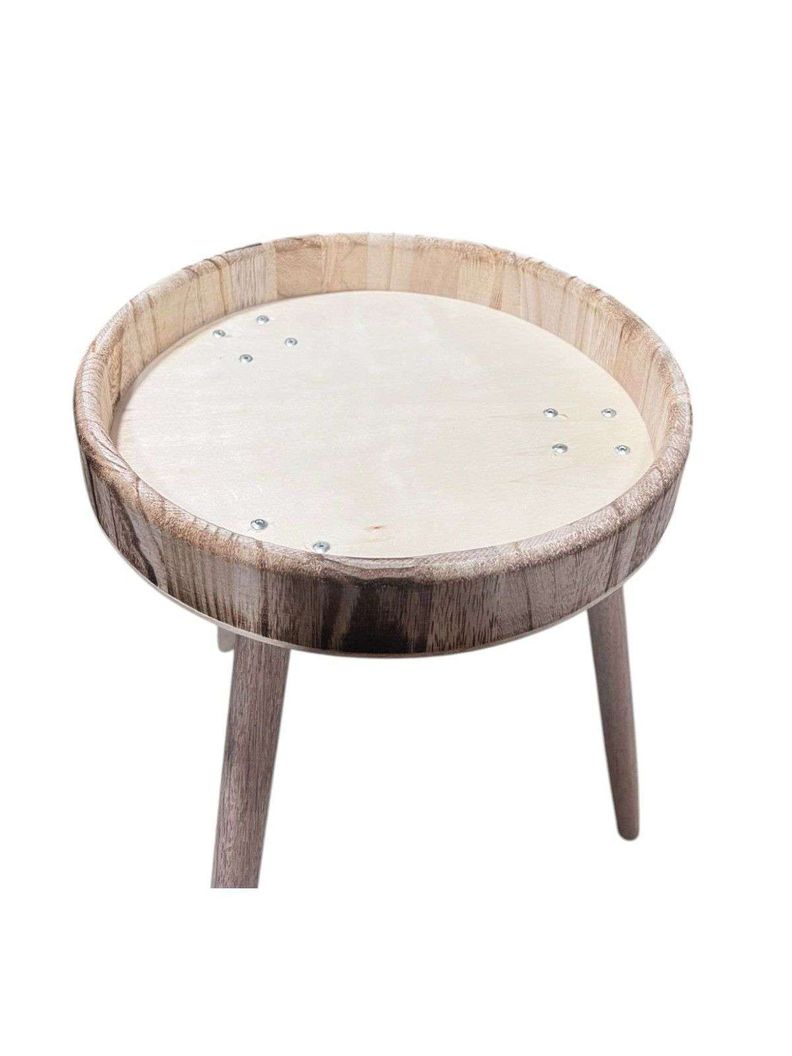 Mesa Lateral Auxiliar Mesa De Centro Beige 38cm-1