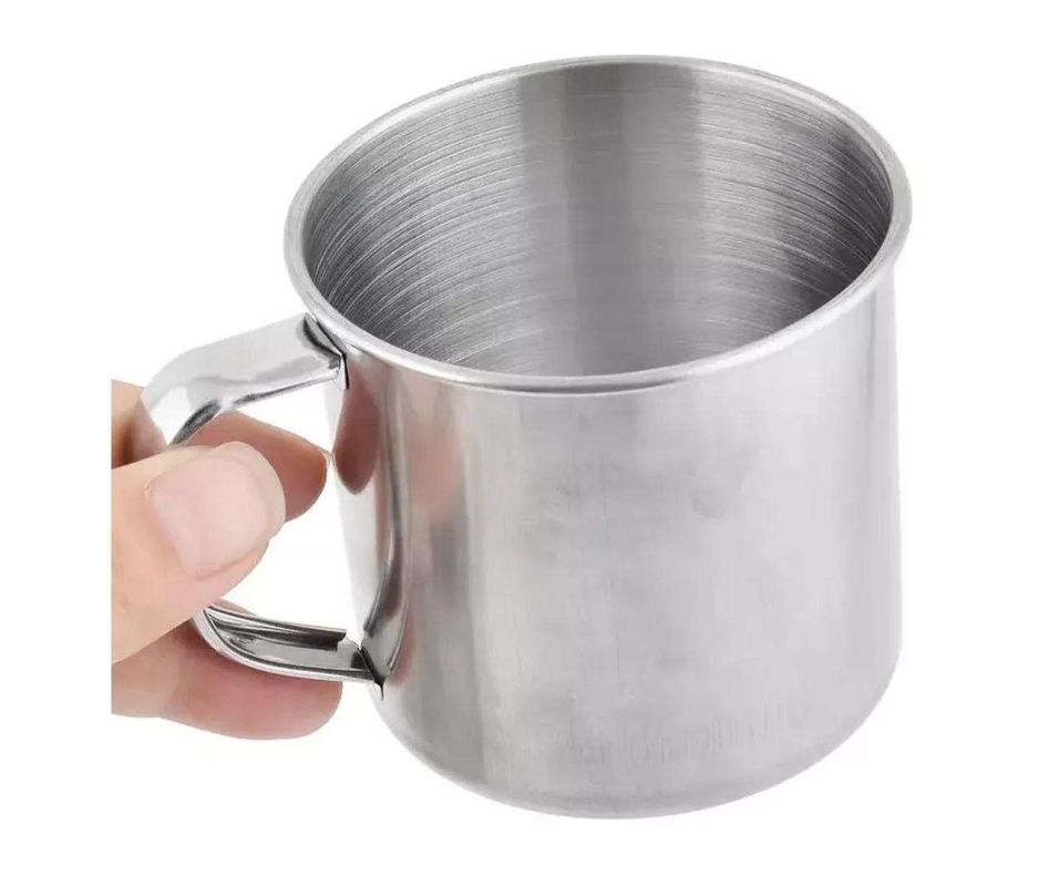 Pack 12 Vasos De Acero Inoxidable Vaso Mug Camping 9x9cm-1