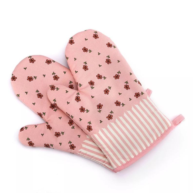 Guantes De Horno Toma Olla Guante Protector Cocina Disenos R Rosado