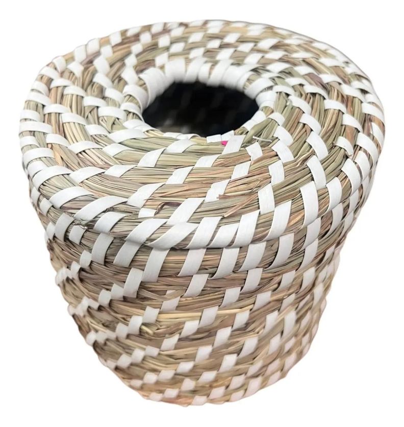 Servilletero Bambu Porta Panuelo Madera Decorativo Tejido B Beige