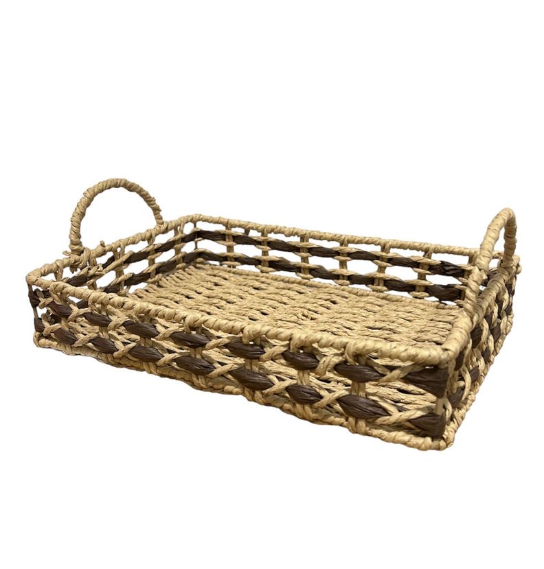 Cesta Panera De Rattan Cesta De Pan Cuadrada Asas Grande-0