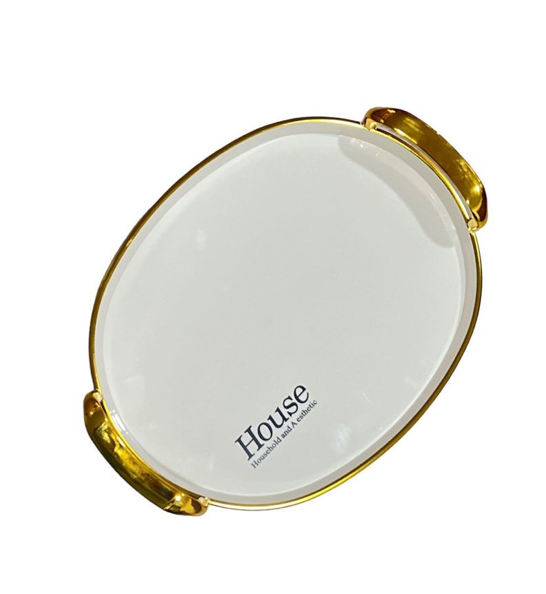 Bandeja Elegante Servir Con Dorado Decorativa Redonda-1