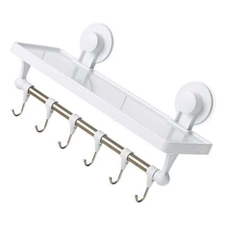 Repisa De Pared Organizador De Baño Colgante Con Colgadores 1-0