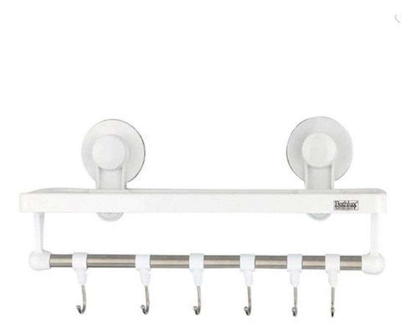 Repisa De Pared Organizador De Baño Colgante Con Colgadores 1-1