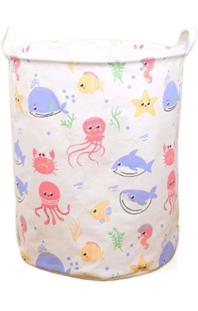 Cesto De Ropa Juguetes Diseño Infantil Canasto Tela-0