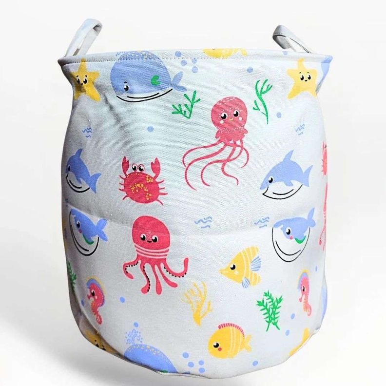 Cesto De Ropa Juguetes Diseño Infantil Canasto Tela-1