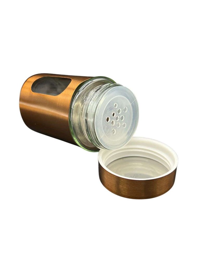 Especiero Sal Condimentos Cocina De Vidrio Bronce-1