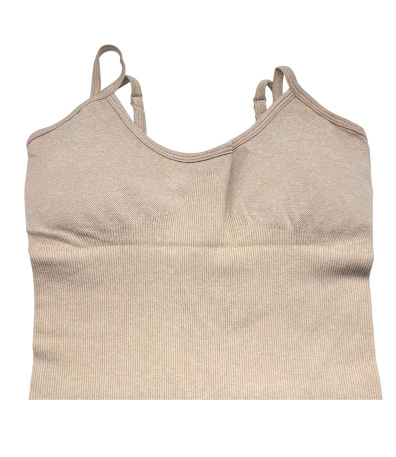 Mono Enterito Jumpsuit Deportivo Corto Mujer Gym Talla M Beige-1