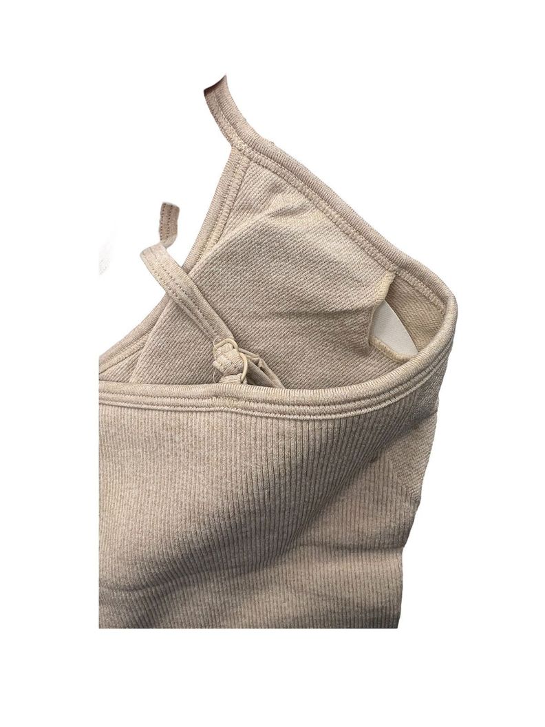 Mono Enterito Jumpsuit Deportivo Corto Mujer Gym Talla M Beige-2