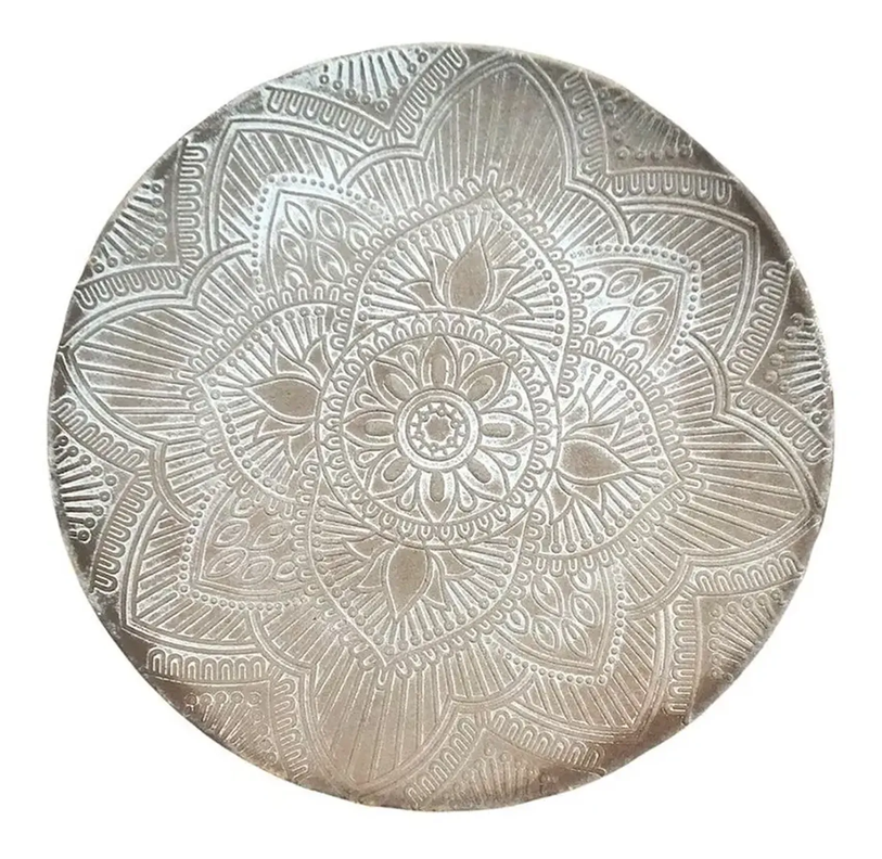 Mesa Lateral Dorada Mandala Mesa De Centro Decoración 40cm