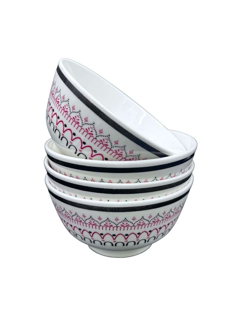 Pack 4 Bowl Platos Con Diseños Clasico 7x13cm-0