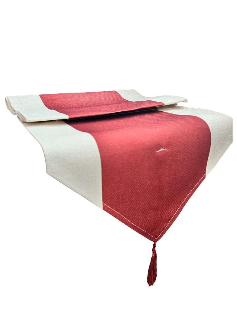 Mantel Camino De Mesa Con Pompon Lino Tela 180x35cm R-0