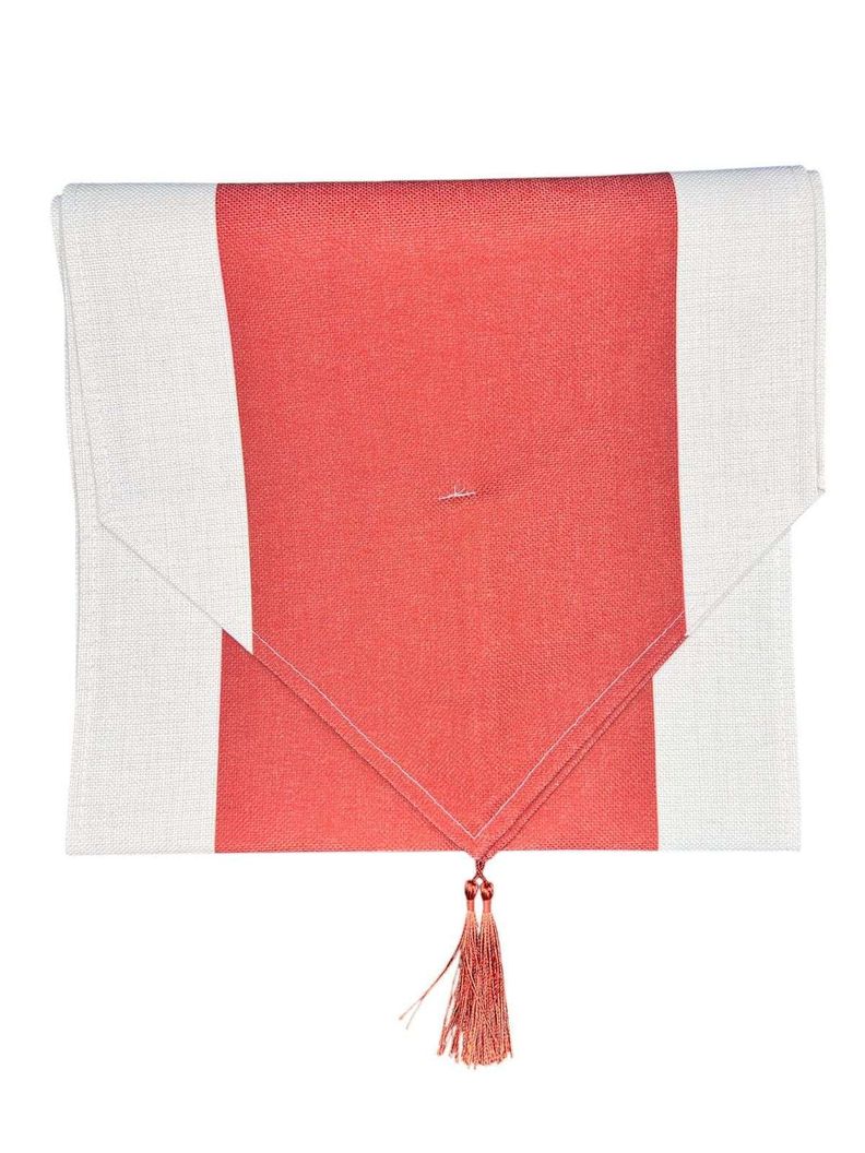 Mantel Camino De Mesa Con Pompon Lino Tela 180x35cm R-1