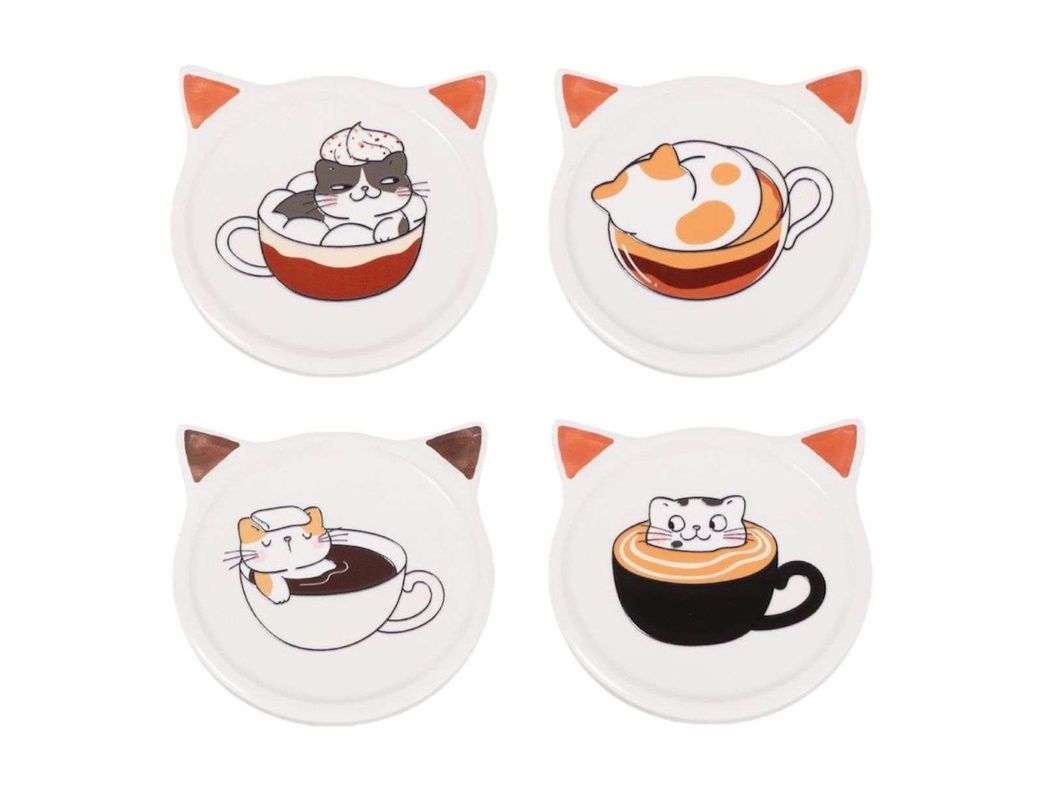Set 4 Posavasos Ceramica 4 Piezas Diseño Tierno-0