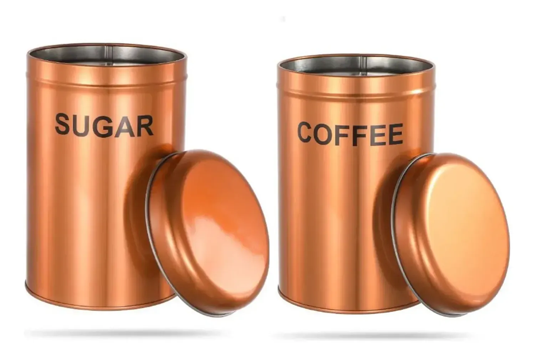 Pack 2 Envases Contenedores Frascos Cocina Azucar Y Cafe Coral
