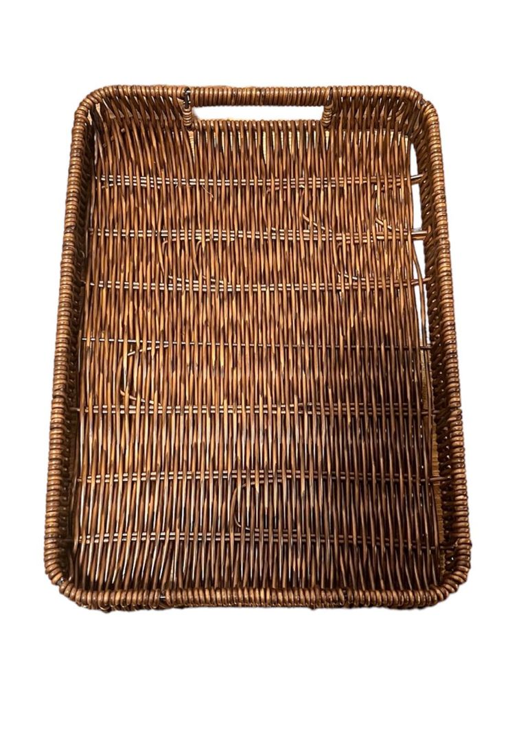 Bandeja De Ratan Cesta Tejida Alimentos Rectangular Pequeña-1