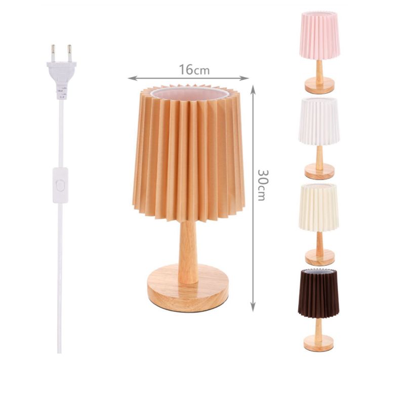 Lampara De Velador Lampara De Mesa Abanico Madera N-1