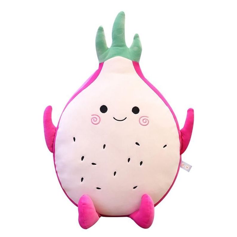 Peluche Almohada Mangostan Con Manta Peluche Fruta Kawaii dragonfruit-0