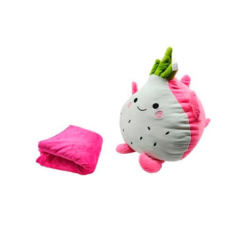 Peluche Almohada Mangostan Con Manta Peluche Fruta Kawaii dragonfruit-1