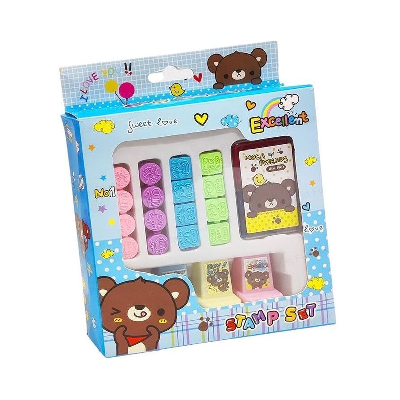 Pack 20 Timbres Sellos Ninos Ninas Sorpresa Manualidades