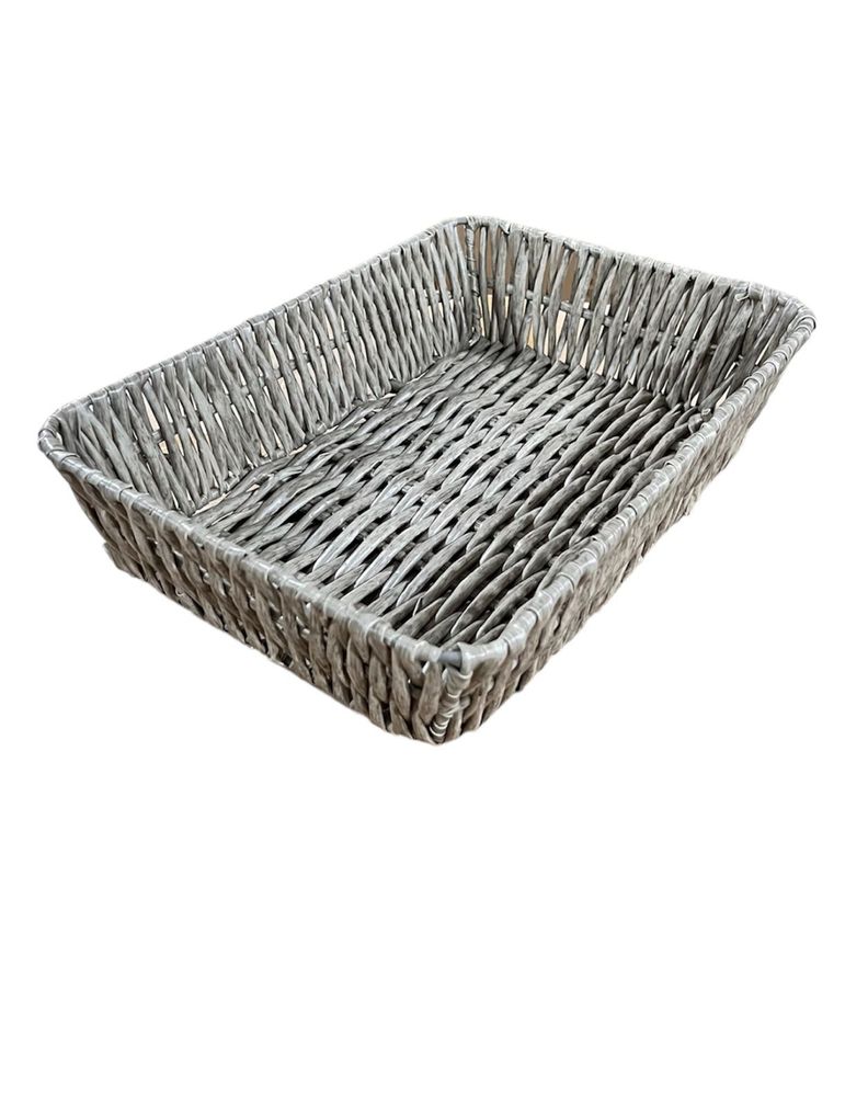 Bandeja Cesta De Ratan Cesta Tejida Rectangular Grande G-1
