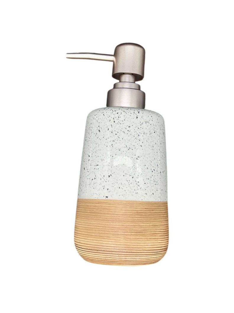 Set De Baño 2 Piezas Ceramica Jabon Porta Cepillo Bicolor-1