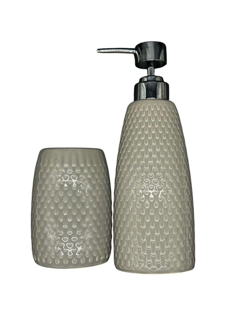 Set De Baño 2 Piezas Ceramica Jabon Porta Cepillo Gb-0