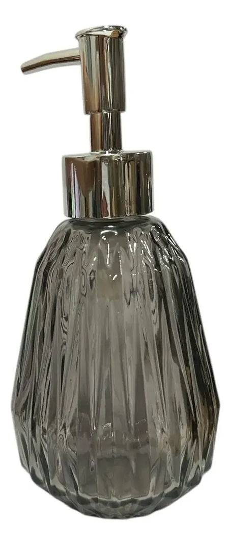 Dispensador Jabon Alcohol Gel 350ml Vidrio Elegante Oval Gris