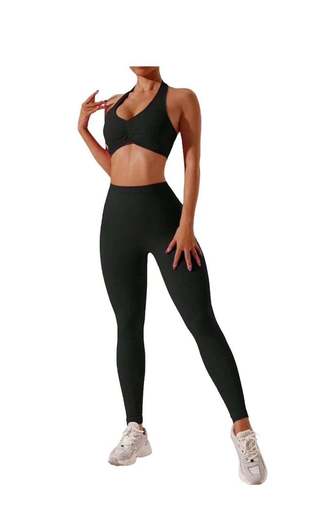 Conjunto Deportivo Mujer Gym Top Leggins Levanta Gluteo M-L Negro-0