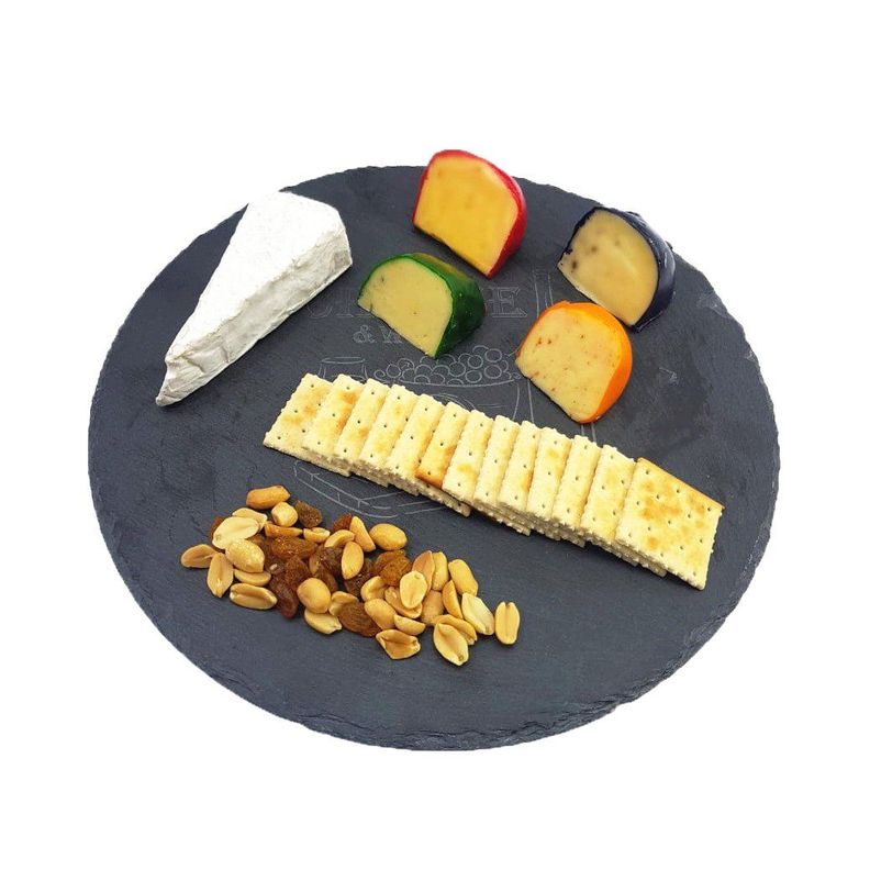 Tabla Cocktail Coctel Aperitivos Sushi Piedra Pizarra 30cm Negro