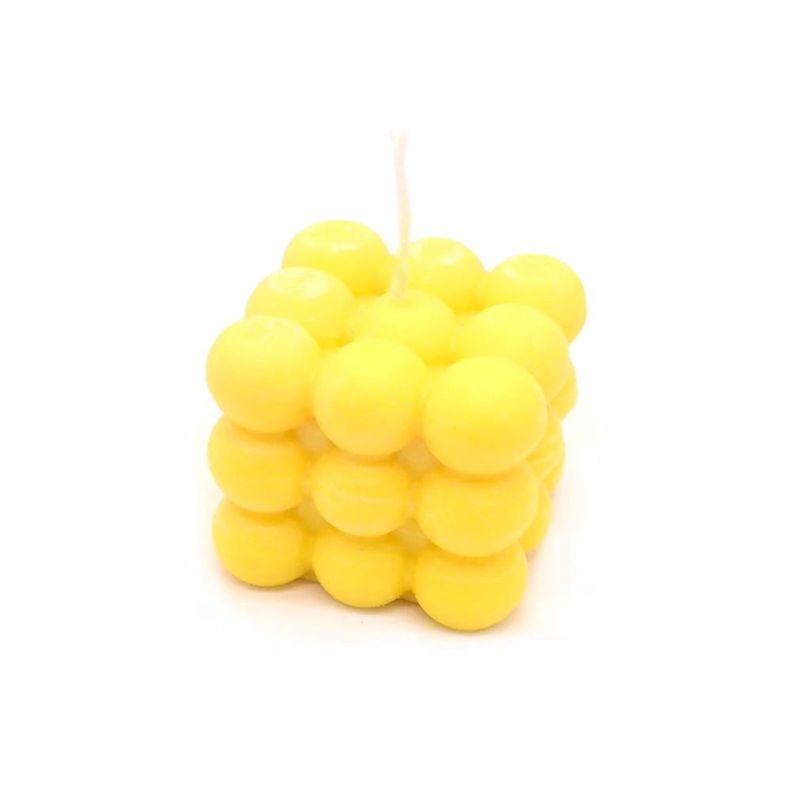 Velas Decorativas Aromáticas Vela Burbuja Vela Cubo Rubik AMARILLO-0